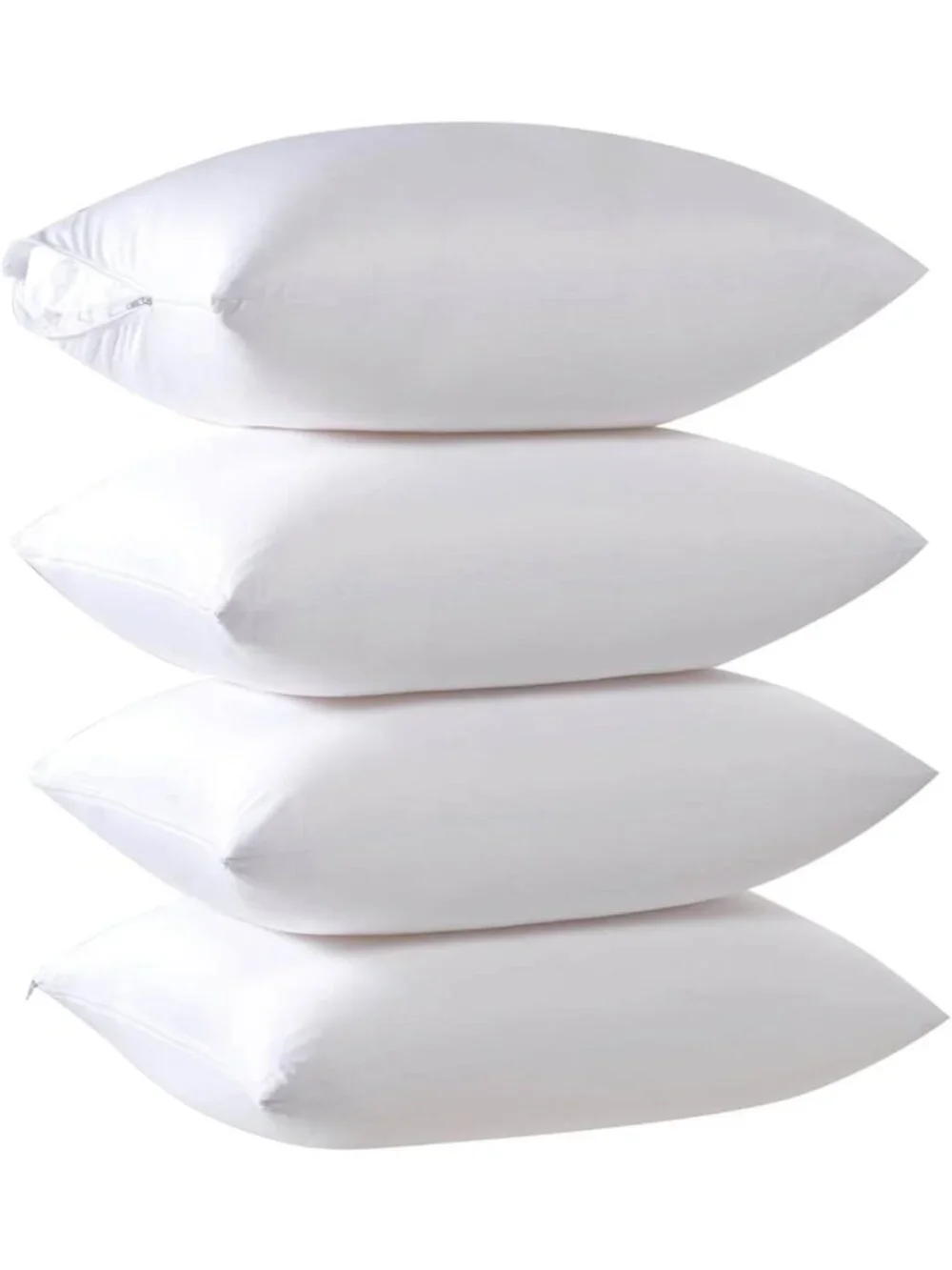 4 Pack Waterproof Down Feather Pillow Protectors with Zipper - Standard Size